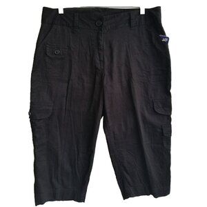Black Cargo Capri Indigo Great Northwest Women’s Modern Fit Washed Twill Size 12
